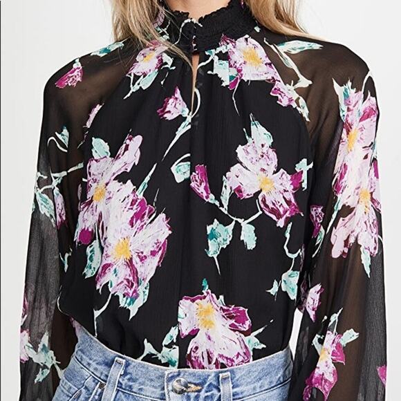 A.L.C .Black & Purple mockneck Venetia Top SZ 6 - Picture 11 of 11